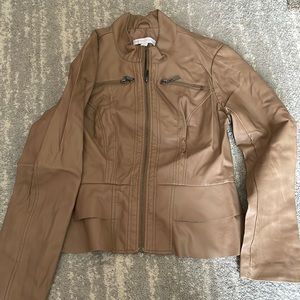 Tan leather jacket